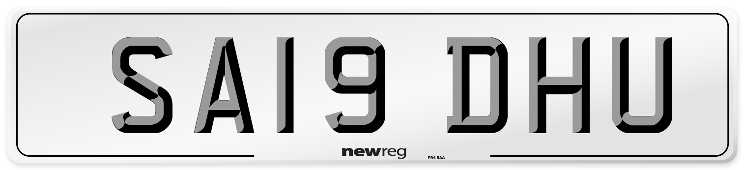 SA19 DHU Number Plate from New Reg